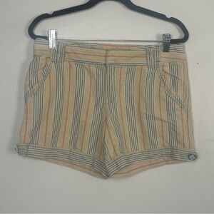 DAUGHTERS OF THE LIBERATION striped linen blend anthropologie nautical shorts 04